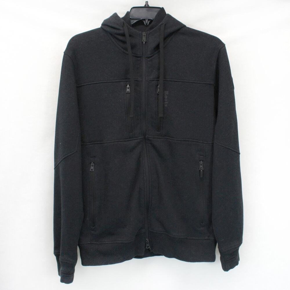 Roots Canada Limited Quality & Integrity Black Sweatshirt Hoodie Zip Sporting Xl